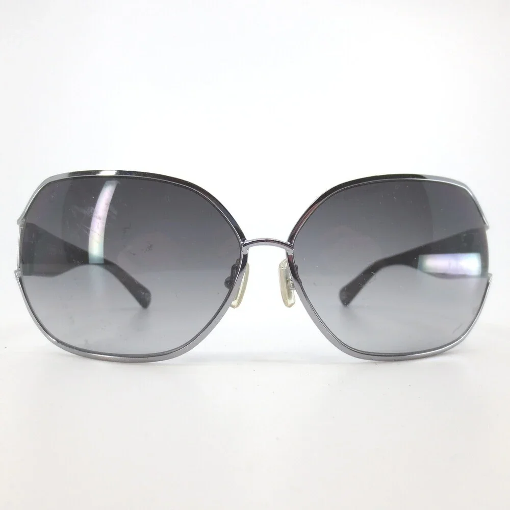 Coach Alexis S562 Black Oversized Butterfly Sunglasses Silver Logo 63-12-120 - Picture 1 of 7